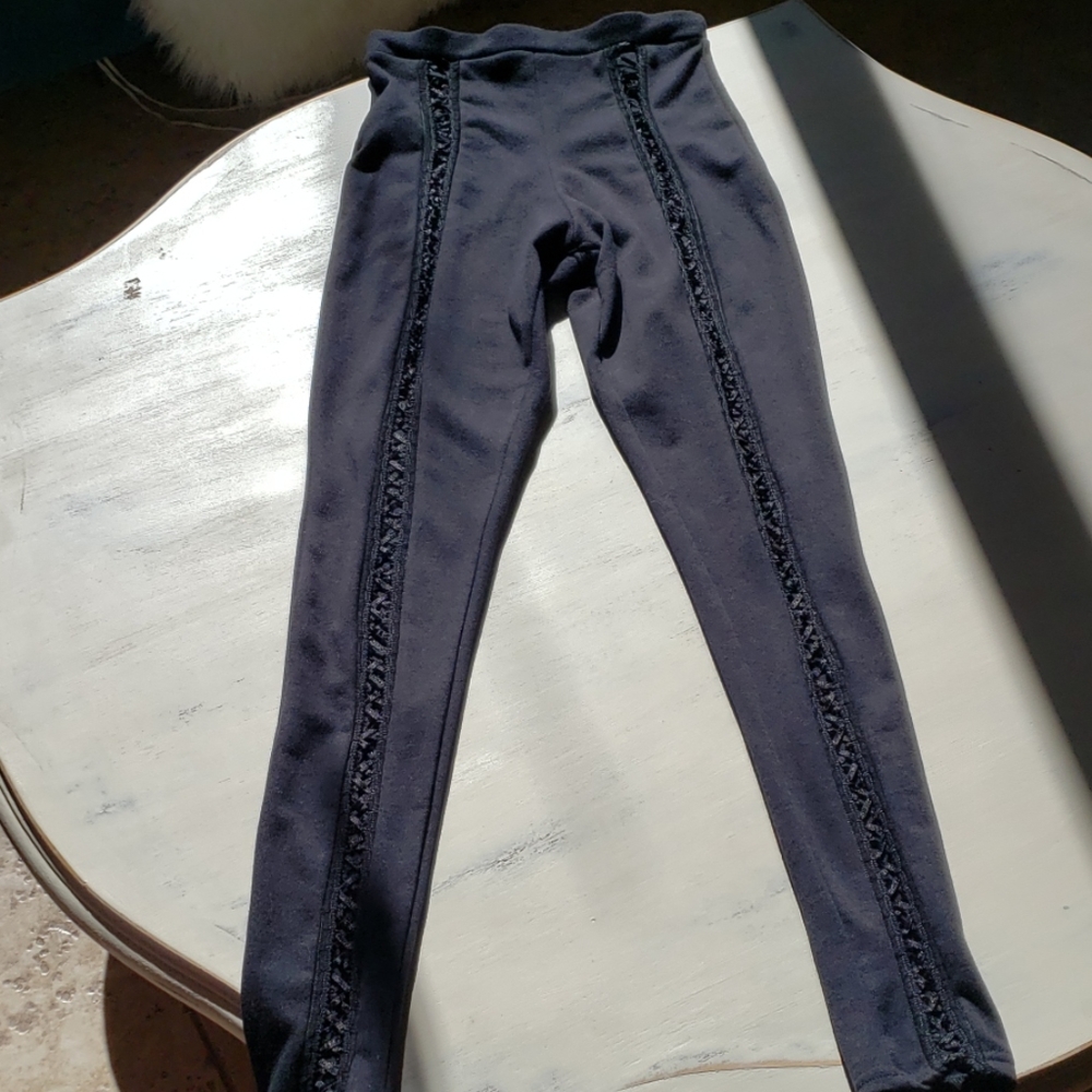 PrettyLittleThing black leggings with open lace